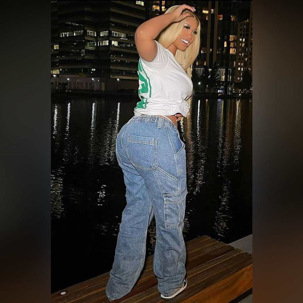 Wide leg cargo carpenter jeans Sz 8/9